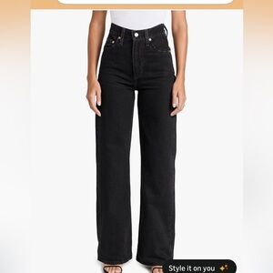 Levi's Black Womens Ribcage Wide Leg - Size 26